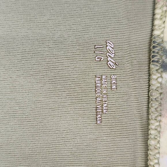Aerie Green Abstract Print Bikini Bottoms NWTT Size Large Full Coverage Bottoms - Picture 8 of 9
